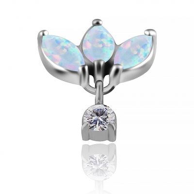 ERSATZPIERCING MIT OPAL- UND KRISTALLANHÄNGER