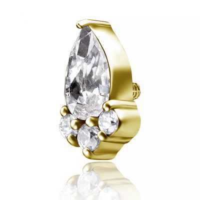 GOLDEN ACCESSORY WITH CRYSTAL DROP