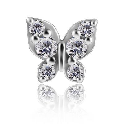 RICAMBIO GIOIELLO PIERCING CON FARFALLA DI CRISTALLI