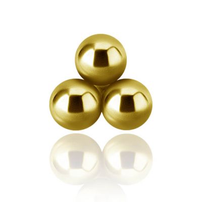 GOLDEN LABRET PIERCING WITH TRINITY OF SPHERES