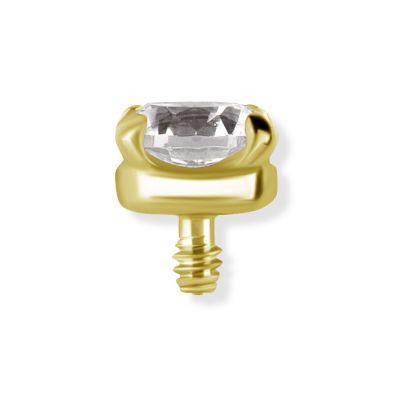 BOLITA DE TITANIO CHAPADO EN ORO CON CRISTAL