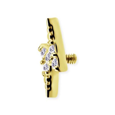 GOLDEN BOLT WITH CRYSTALS AND EXTERNAL THREAD