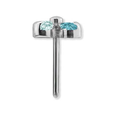 THREADLESS SPARE PART WITHOUT FOR PIERCING WITH THREE CRYSTALS