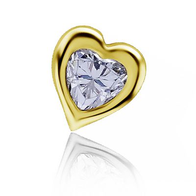 GOLD LOOSE PART HEART SHAPE AND CRYSTAL