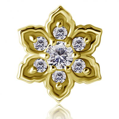 PIERCING TRAGUS DORADO CON FLORECITA