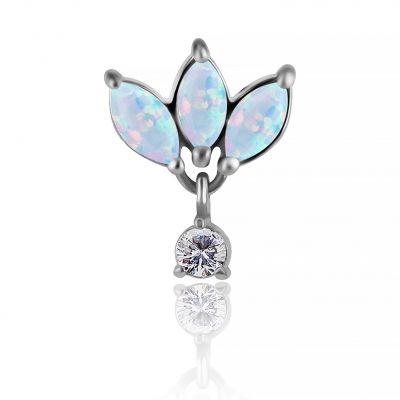 ERSATZPIERCING MIT OPAL- UND KRISTALLANHÄNGER