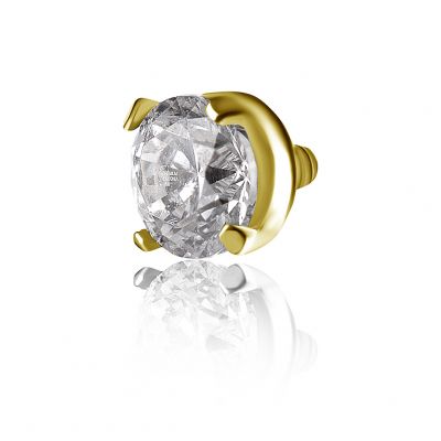 BOLITA DE TITANIO CHAPADO EN ORO CON CRISTAL