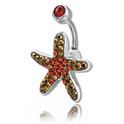 BAUCHNABELPIERCING MIT SEESTERN