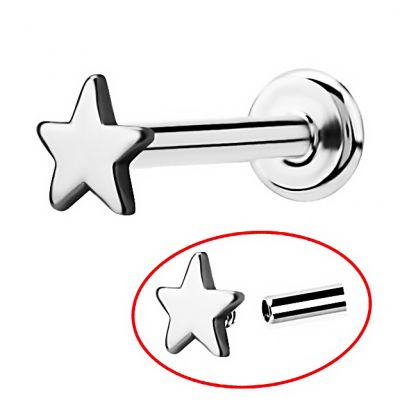 LABRET-PIERCING MIT STERN-ACCESSOIRE