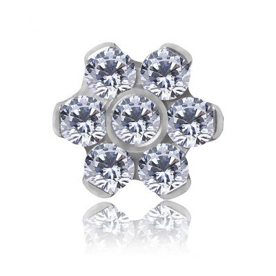 LABRET MIT HOCHWERTIGER ZIRKONIA-BLUME