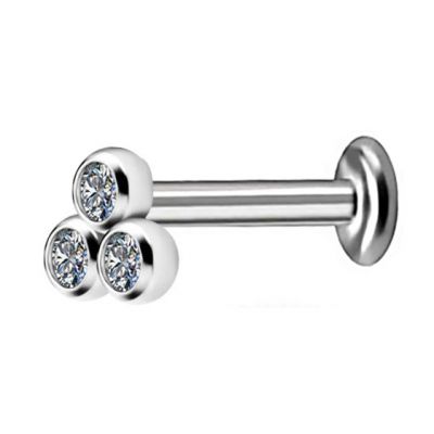 PIERCING LABRET CON ACCESSORIO A TRE CRISTALLI