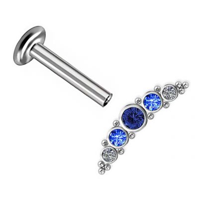 PIERCING LABRET CON ACCESSORIO A CINQUE CRISTALLI