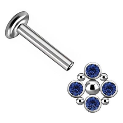 LABRET PIERCING WITH CRYSTAL RHOMBUS ACCESSORY