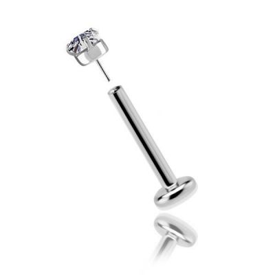THREADLESS LABRET MIT KRISTALL AUS ZIRKONIA