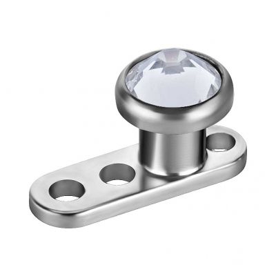 DERMAL ANCHOR (internal 0,8 mm) A TRE FORI CON CRISTALLO PREMIUM