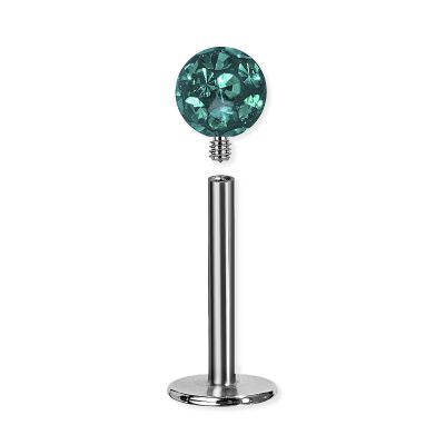 INTERNAL STRAIGHT LABRET WITH CRYSTAL