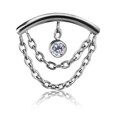 ACCESSOIRE FLAT-HELIX AVEC CHAÎNES ET CRISTAL