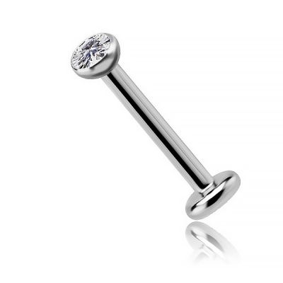 LABRET MIT WEISSEM KRISTALL-ERSATZ