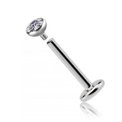 LABRET CON RICAMBIO CON CRISTALLO BIANCO