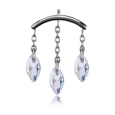 LABRET VERTICAL HELIX CON TRE GOCCE DI CRISTALLO