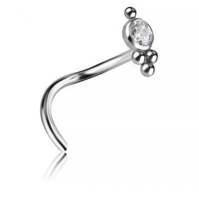 NOSE PIERCING WITH CRYSTAL AND BEADS