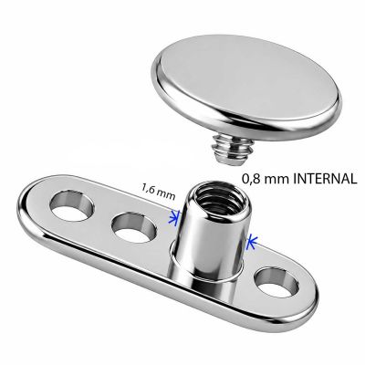 DERMAL ANCHOR (internal 0.8 mm) WITH THREE HOLES AND DISC