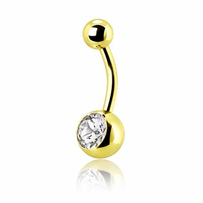 PIERCING PER L’OMBELICO STERILE PLACCATO ORO CON CRISTALLO PREMIUM