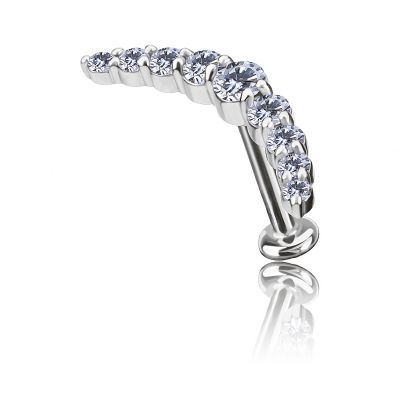 THREADLESS JEWEL WITH ARC AND CRYSTALS