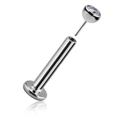 THREADLESS LABRET WITH CRYSTAL BALL