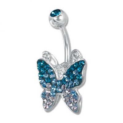 BELLY BUTTON PIERCING WITH BUTTERFLIE