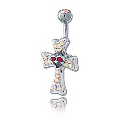 BAUCHNABELPIERCING MIT KREUZ
