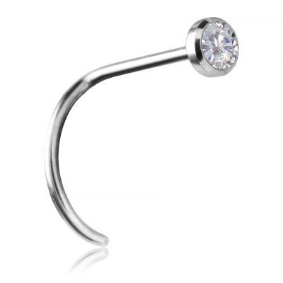 PIERCING DE NEZ EN OR BLANC MASSIF AVEC DIAMANT LAB