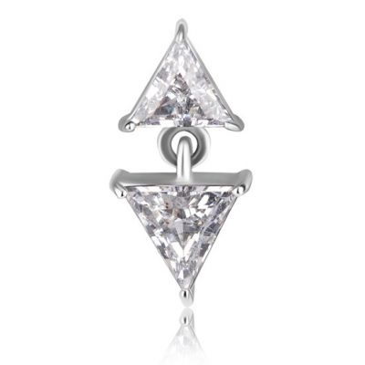 PIERCING WITH ZIRCONIA TRIANGLES IN TITANIUM WITH CRYSTALS