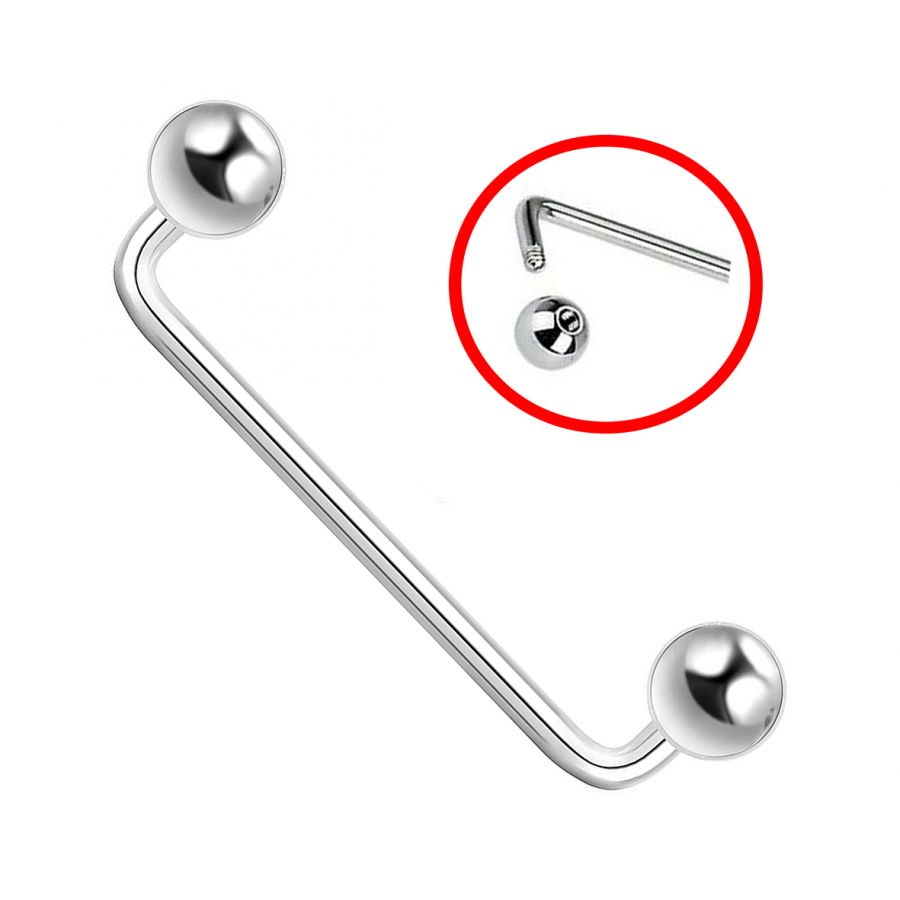 BARBELL WITH BALLS FOR SUBCUTANEOUS PIERCING