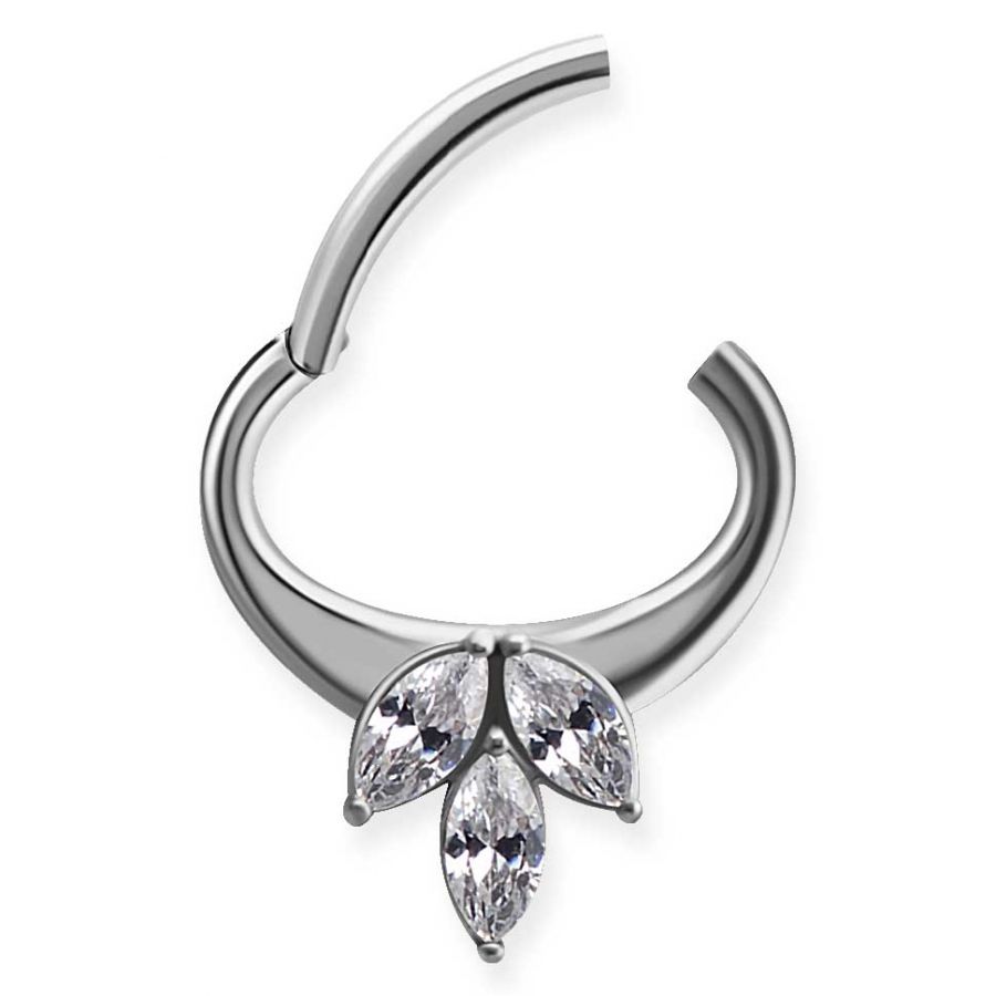 Steel daith piercing clicker