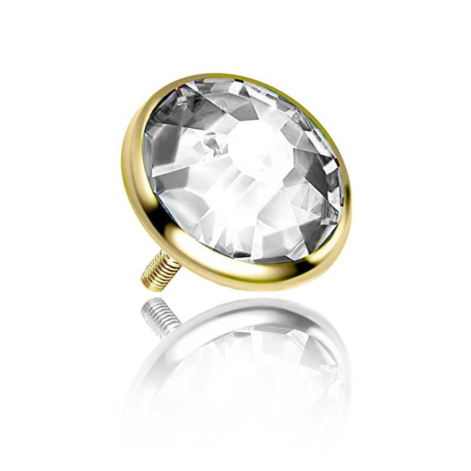 9k oro giallo solido con orecchino del perno di gomma blu pietra di cristallo farfalla 3MM
