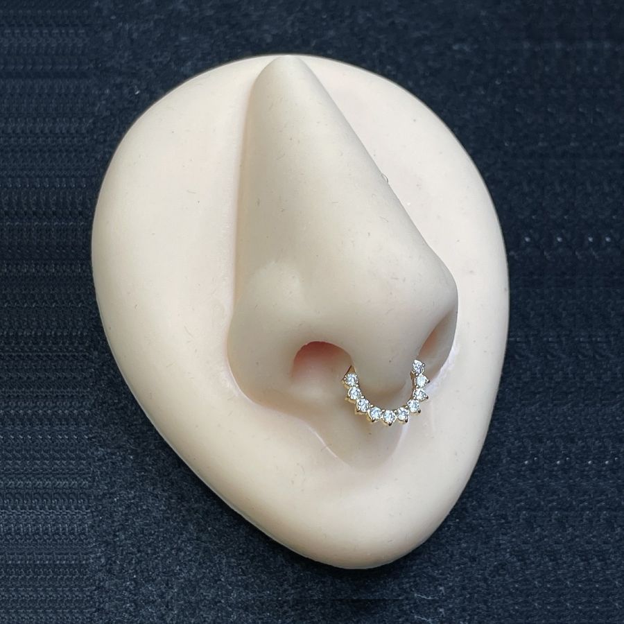 DAITH PIERCING CLICKER WITH CUBIC ZIRCONIA